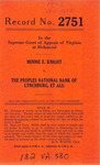Minnie E. Knight v. The Peoples National Bank of Lynchburg, et al.
