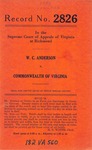 W. C. Anderson v. Commonwealth of Virginia