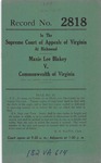 Maxie Lee Blakey v. Commonwealth of Virginia