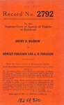 Drury H. Marrow v. Rowley Ferguson and A. H. Ferguson