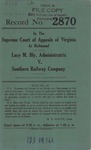 Lucy M. Bly, Administratrix of Douglas C. Bly, deceased v. Southern Railway Company