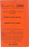 Raymond (Buster) McDaniel v. Commonwealth of Virginia