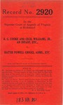 A. G. Cooke and Cecil Williams, Jr., an Infant, etc. v. Hattie Powell Griggs, Administratrix, etc.