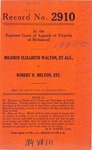 Mildred Elizabeth Walton, et al. v. Robert D. Melton, etc.