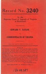 Edward V. Taylor v. Commonwealth of Virginia