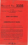 Henry Cruthfield v. Commonwealth of Virginia