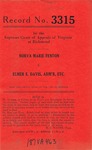 Norva Marie Fenton v. Elmer E. Davis, Administrator, etc.
