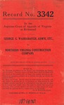 George G. Washabaugh, Administrator, etc. v. Northern Virginia Construction Company
