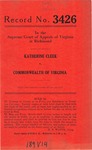 Katherine Cleek v. Commonwealth of Virginia
