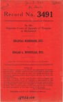 Reginal Robinson, an Infant, etc., v. Edgar L. Winstead, Sergeant of the City of Roanoke