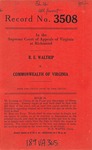R. E. Waltrip v. Commonwealth of Virginia