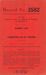 Barron Lane v. Commonwealth of Virginia