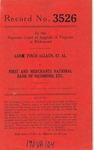 Anne Finch Allaun and Maxine Finch Tydings v. First and Merchants National Bank of Richmond, Executor of the Will of Fenton F. Finch, Deceased. et al.