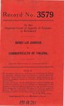 Henry Lee Johnson v. Commonwealth of Virginia
