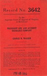 Provident Life and Accident Insurance Company v. George W. Walker