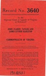 John Clabon Taylor and James Luther Hairston v. Commonwealth of Virginia