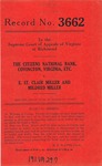 The Citizens National Bank, Covington, Virginia, etc. v. E. St. Clair Miller and Mildred Miller