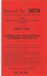 Harry G. Leckie v. Lynchburg Trust and Savings Bank, Sole Remaining Executor, etc.
