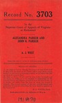 Alexandra Parker and John K. Parker v. A. J. West