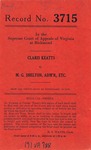 Claris Keatts v. M. G. Shelton, Administrator, etc.