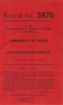 Commonwealth of Virginia v. Appalachian Electric Power Company, Potomac Electric Power, Company and Virginia Electric and Power Company