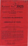 Savage Truck Line, Incorporated v. Commonwealth of Virginia