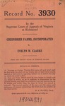 Greenbrier Farms, Incorporated v. Evelyn W. Clarke
