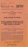 Ouner Anderson Patterson v. Rosetta Anderson, Individually and as Administratrix of the Estate of Philip Anderson, deceased