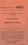 Dewey W. Fowlkes v. Commonwealth of Virginia