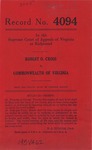 Robert O. Cross v. Commonwealth of Virginia