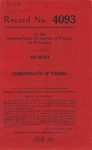 Joe Henry v. Commonwealth of Virginia
