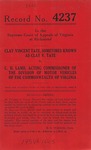 Clay Vincent Tate, a/k/a Clay V. Tate v. C. H. Lamb, Acting Commissioner of the Division of Motor Vehicles of the Commonwealth of Virginia
