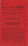 D. Carlton Owens, et al. v. The Bank of Glade Spring, Executor, etc., et al.