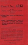 Western State Hospital of Staunton, Virginia v. George F. Wininger, et al., Heirs at Law of F. S. Glassett, and Christ Episcopal Church of Blacksburg, Virginia