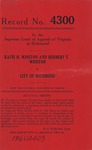 Katie H. Winston and Herbert T. Winston v. City of Richmond