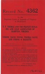 T. T. Thomas and the People's Building and Loan Association of Hampton, Virginia v. Undine Davis Young, Thomas Davis and Undine D. Bassette