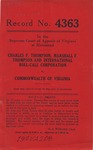 Charles F. Thompson, Marshall F. Thompson and International Roll-Call Corporation Commonwealth of Virginiav.