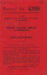 Vigilant Insurance Company, a Corporation v. Sarah Leland Bennett