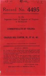 Commonwealth of Virginia v. Charles Hill Carter, Jr., et al., etc.