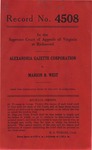 Alexandria Gazette Corporation v. Marion B. West