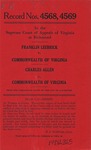 Franklin Leebrick v. Commonwealth of Virginia; and, Charles Allen v. Commonwealth of Virginia