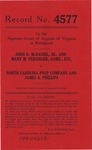 John R. McDaniel, Jr., and Mary M. Persinger, Administrators, etc. v. North Carolina Pulp Company and James A. Phillips