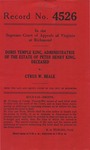Doris Temple King, Administratrix of the Estate of Peter Henry King, deceased v. Cyrus W. Beale