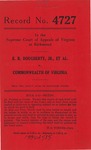 E. R. Dougherty, Jr., et al. v. Commonwealth of Virginia; and, Tony Childs v. Commonwealth of Virginia