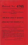 Anne Reams Arnold W. Blackburn v. Linnae Belle Redd Hedgbeth, et al.