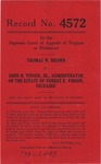 Thomas W. Brown v. John H. Vinson, Jr., Administrator of the Estate of Robert E. Vinson, deceased