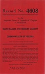 Ralph Barker and Herbert Garrett v. Commonwealth of Virginia