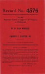 W. H. Van Winckel v. Cassius C. Carter, Jr.