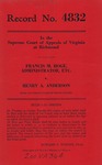 Francis M. Hoge, Administrator, etc. v. Henry A. Anderson