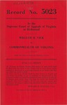 William H. Vick v. Commonwealth of Virginia